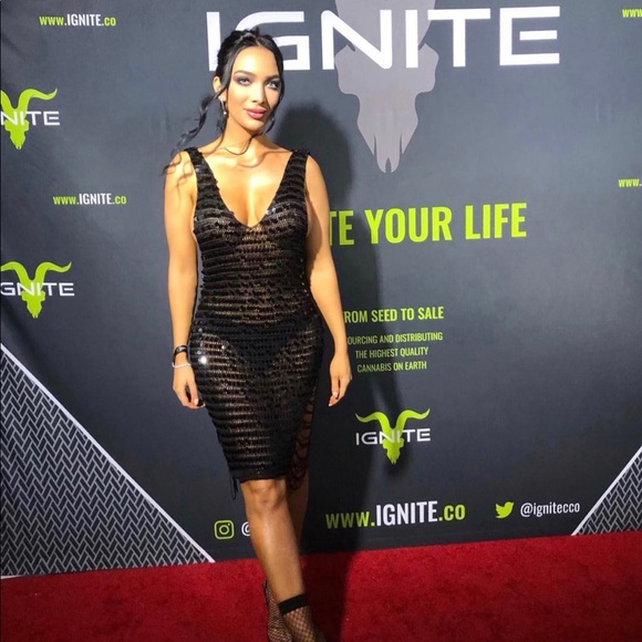 Sexy mesh sequin black dress - Picture 1 of 4